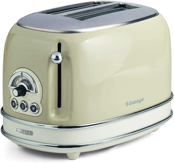 Ariete 155/03-beige 155 Toaster 2 Scheiben Vintage Beige, Metall & 2877 Kabelloser Wasserkocher Vint