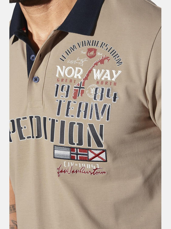 Jan Vanderstorm Herren Poloshirt Erling Kurzarm, Knopfleiste|grosser Audruck | Reine Baumwolle |gros