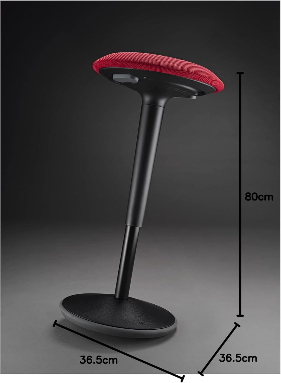 Sedus se:fit, Ergonomischer Hocker, Stehhocker, Stehsitz, Stehhilfe, Rot, Schwarz, Kunststoff, Gummi