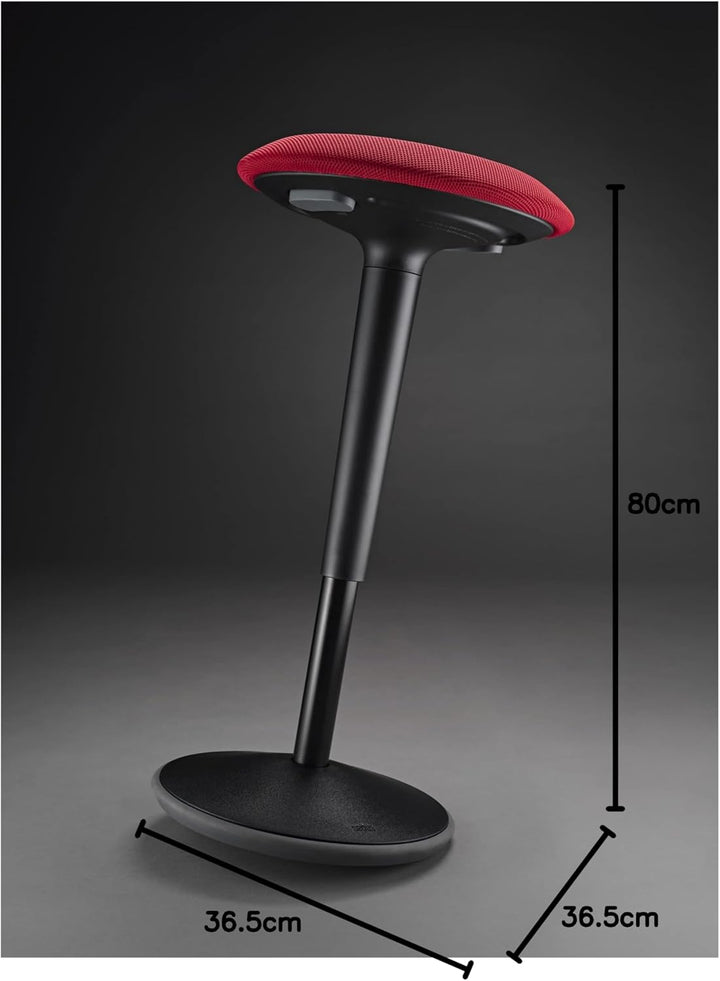 Sedus se:fit, Ergonomischer Hocker, Stehhocker, Stehsitz, Stehhilfe, Rot, Schwarz, Kunststoff, Gummi