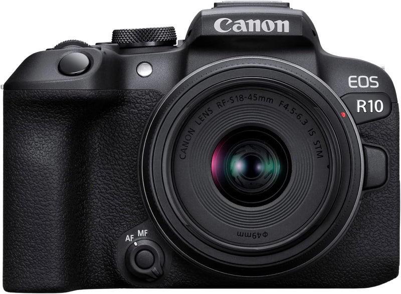 Canon EOS R10 Systemkamera + RF-S 18-45mm F4.5-6.3 is STM Zoomobjektiv (24.2 MP, 4K Videokamera, APS