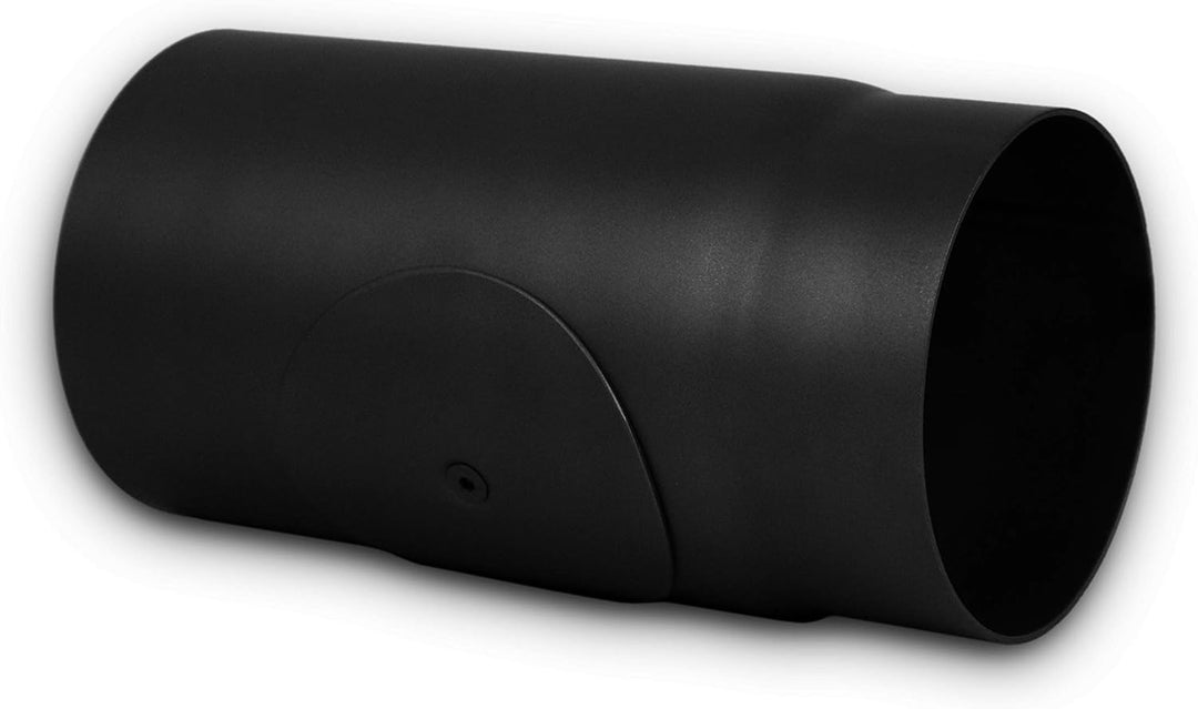 LANZZAS Ofenrohr 250 mm mit Tür, im Durchmesser, DN Ø 150 mm, Farbe: schwarz-metallic - weitere Rohr