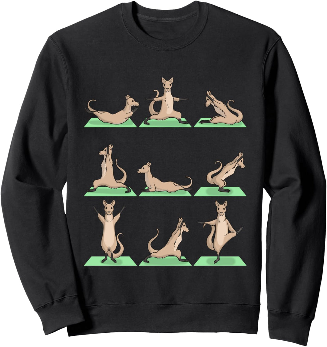 Kangaroo Yoga Pose Zen Cute Workout Exercise Yogi Funny Sweatshirt