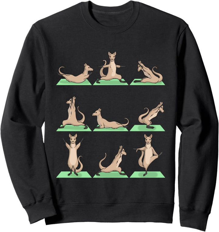 Kangaroo Yoga Pose Zen Cute Workout Exercise Yogi Funny Sweatshirt
