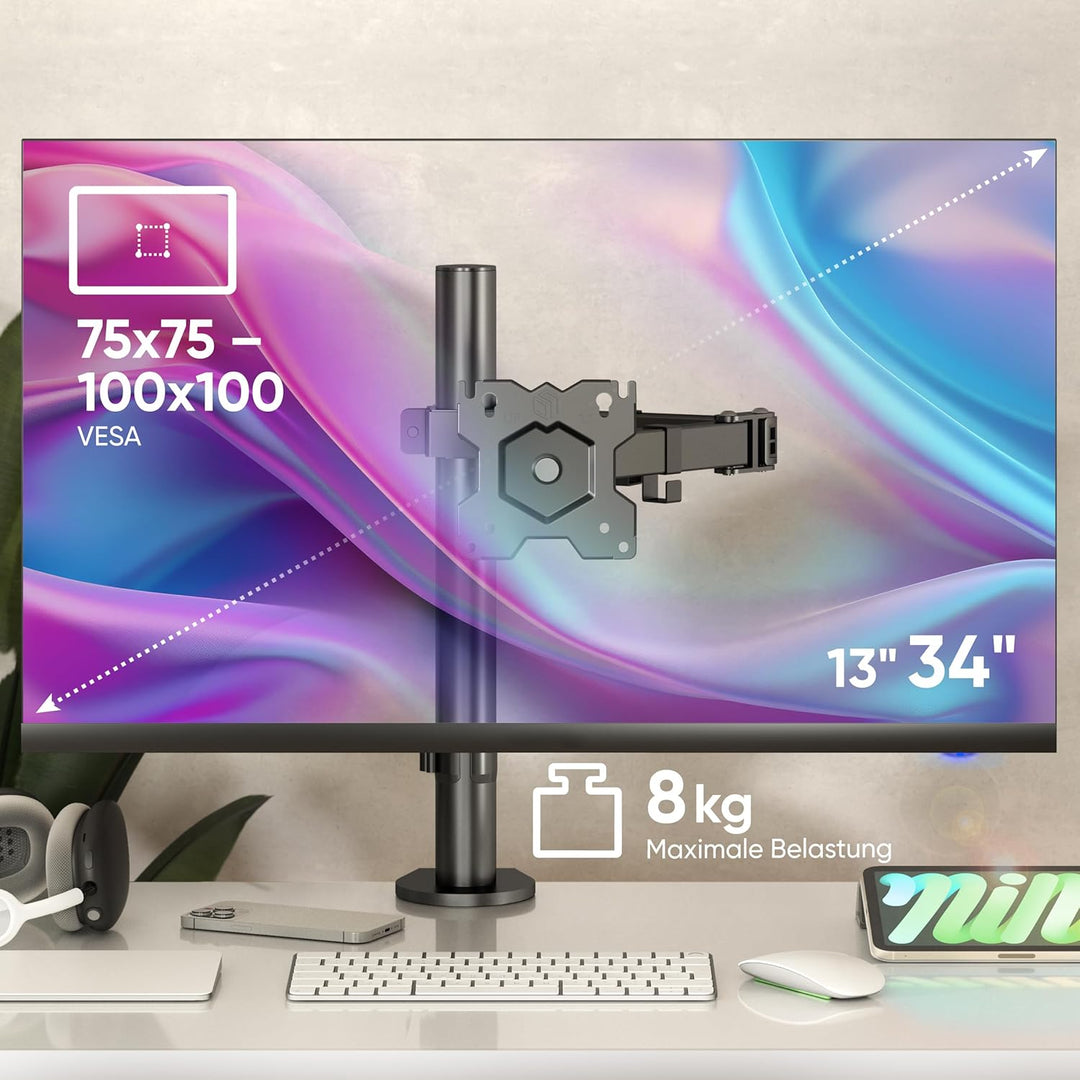 ONKRON 13-32 Zoll Monitor Halterung für LED LCD Bildschirme bis 8 kg Monitor Tischalterung 1 Monitor