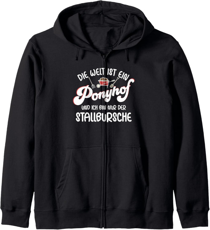 Ponyhof lustiger Spruch Stallbursche Kapuzenjacke