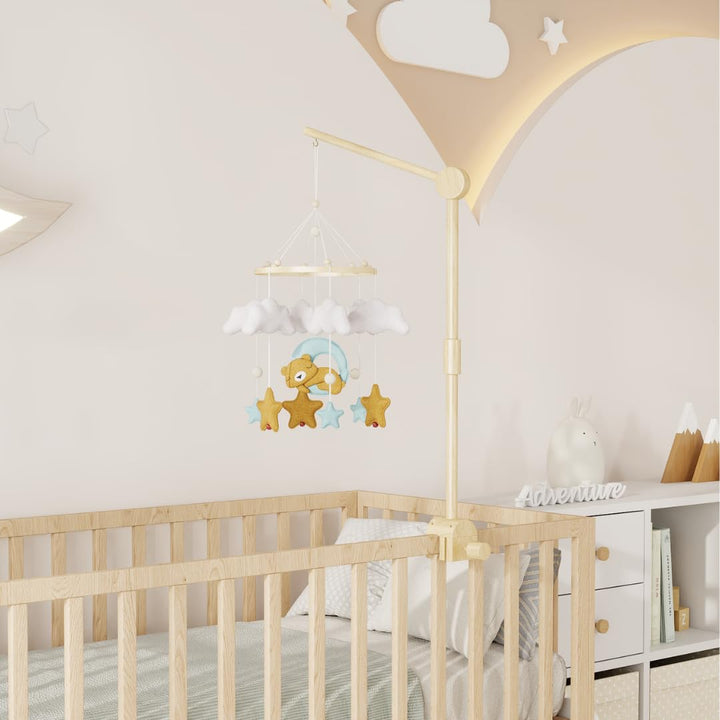 Lanttoe Baby Mobile Halterung Holz für Babybett Kinderbett Mobile Halterung Pro mit DIY-Zubehör, Mob