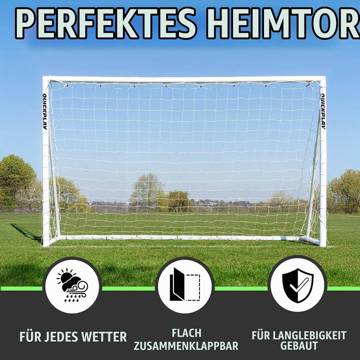 QUICKPLAY Q-Fold Fussballtor | 30 Sekunden Faltbares Fussballtore für Garten Kinder und Erwachsene D