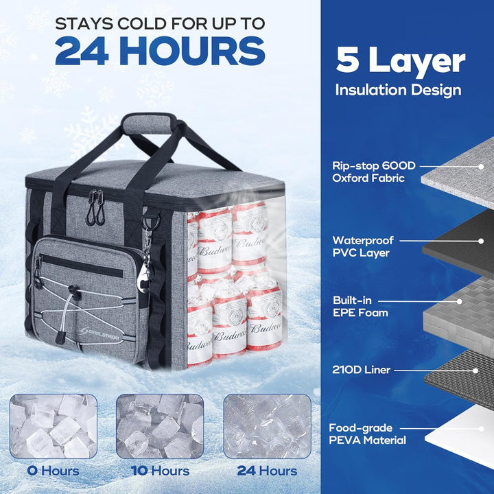 Maelstrom Kühltasche Gross 22/27 Litern, Faltbare Isoliertasche Auslaufsicher, Soft Thermotasche Küh