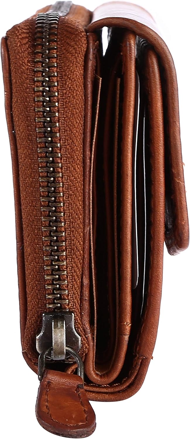 Chunkyrayan Echtleder Damen Geldbörse Hochwertig Vintage RFID Schutz inklusive Leder Schlüsselanhäng