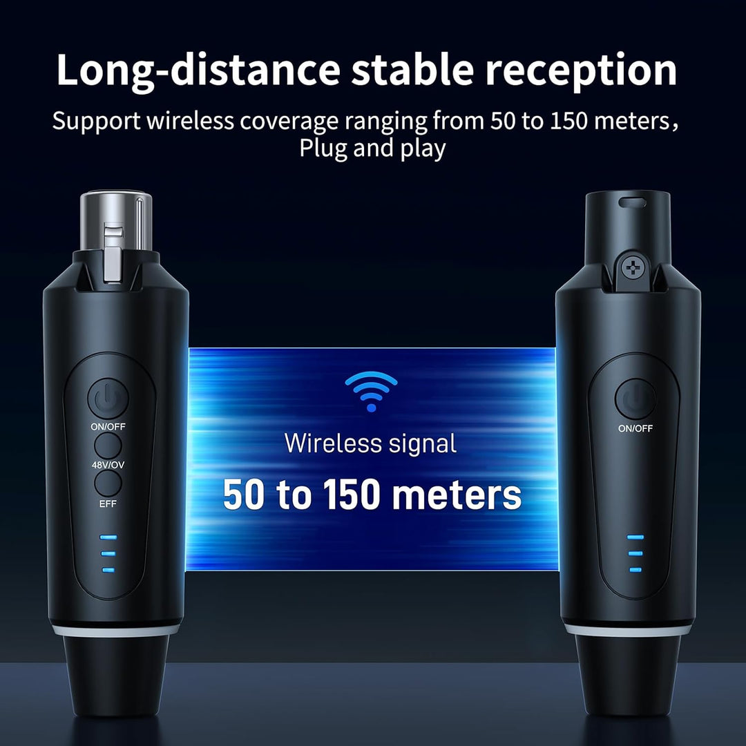 2.4G XLR Mikrofon Wireless Sender Empfänger 1 zu 2 Kabelloses Mikrofon für Dynamisches Mikrofon Kond
