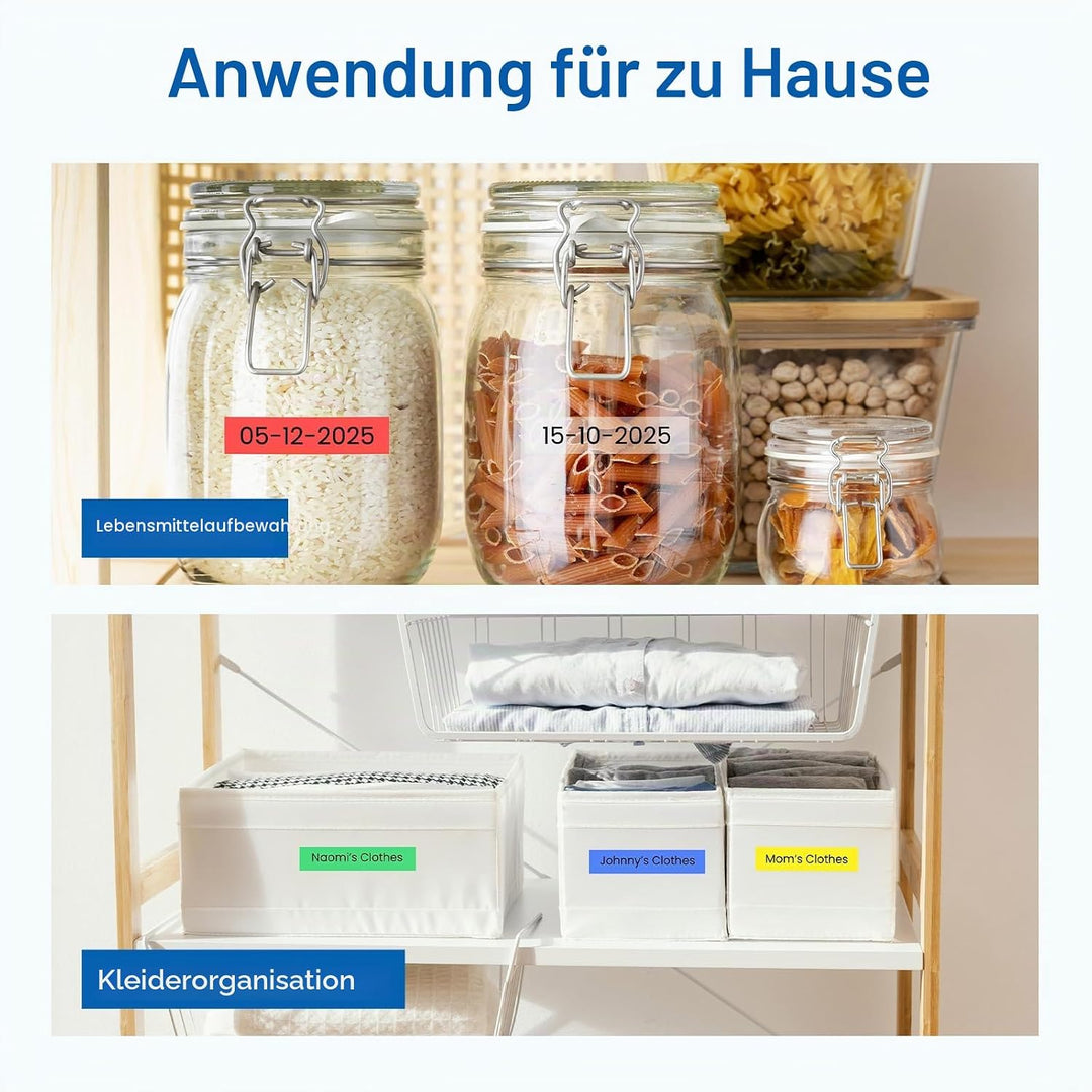 6er Pack Etikettenband Kompatibel mit DYMO Letratag Etikettenband Plastik 12mm x 4m Kompatibel mit L
