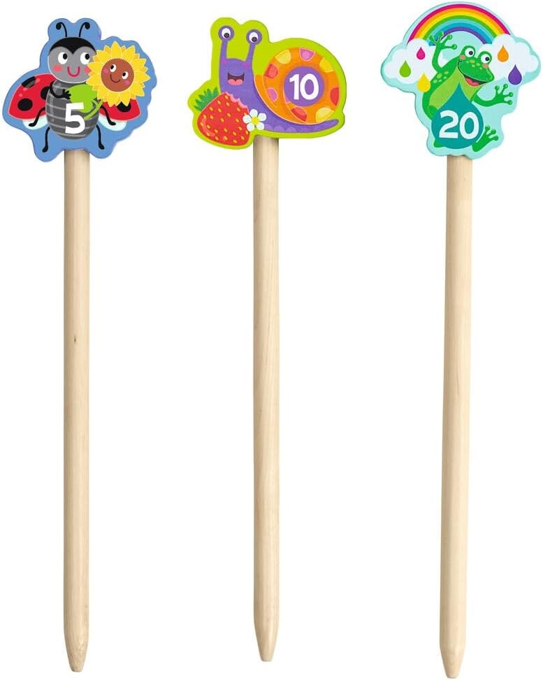 Moses. Krabbelkäfer Ringwurfspiel Rasen & Sandstecker, Wurfspiel für draussen mit 3 Holzsteckern und