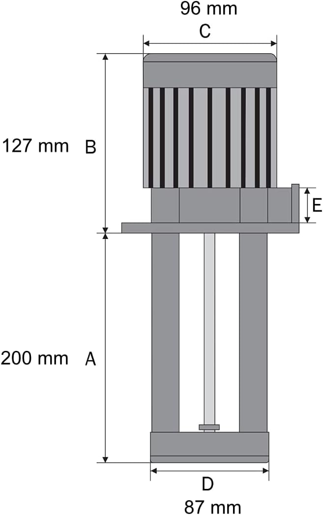 Hochleistungs - Kühlmittelpumpe 200 mm Eintauchtiefe für Bandsägen, Drehmaschinen, Kreissägen, Fräsm