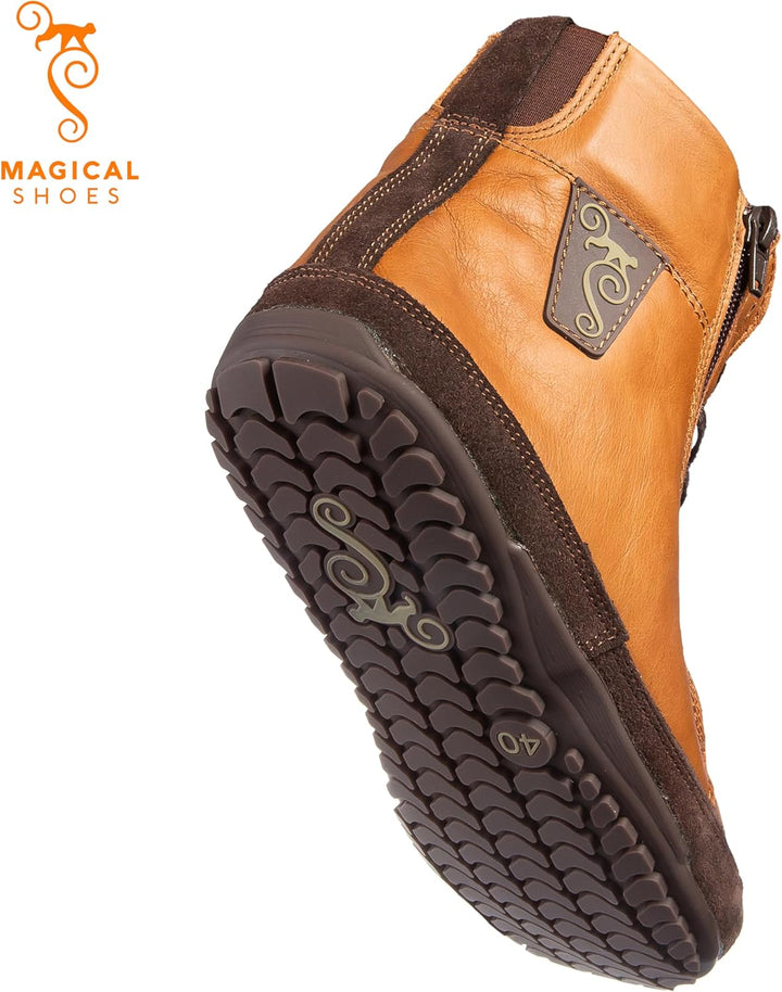 Magical Shoes Barfussschuhe gefüttert für Damen & Herren, Schnürstiefel, Stiefel Winter, minimalisti