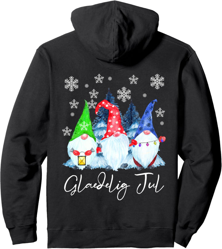 Glaedelig Jul Nordische Zwerge Tomte Nisse Dänische Pullover Hoodie