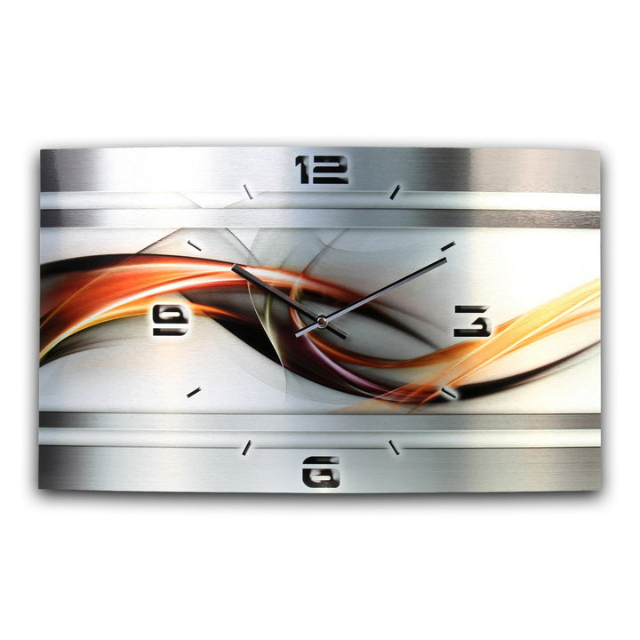 Kreative Feder Abstrakt Metallic Designer Funk Wanduhr Funkuhr modernes Design * Made in Germany* WA