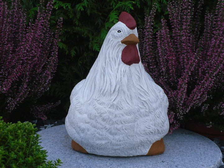 STEINFIGUREN SPICKER Steinfigur Huhn, Henne, Hahn 2er Set 135/5.1, 180/5.1 Gartenfigur Steinguss Tie