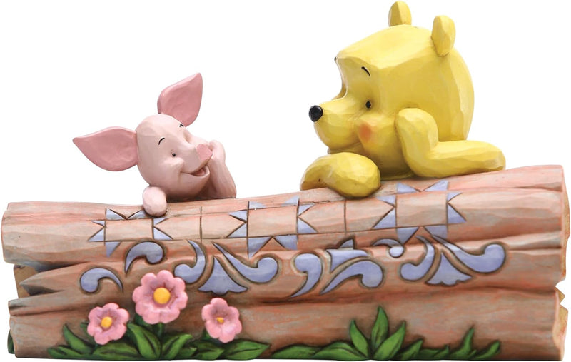 Disney Traditions Pooh and Piglet On A Log Figurine, 6005964, Multi Coloured, One Size One Size Mult