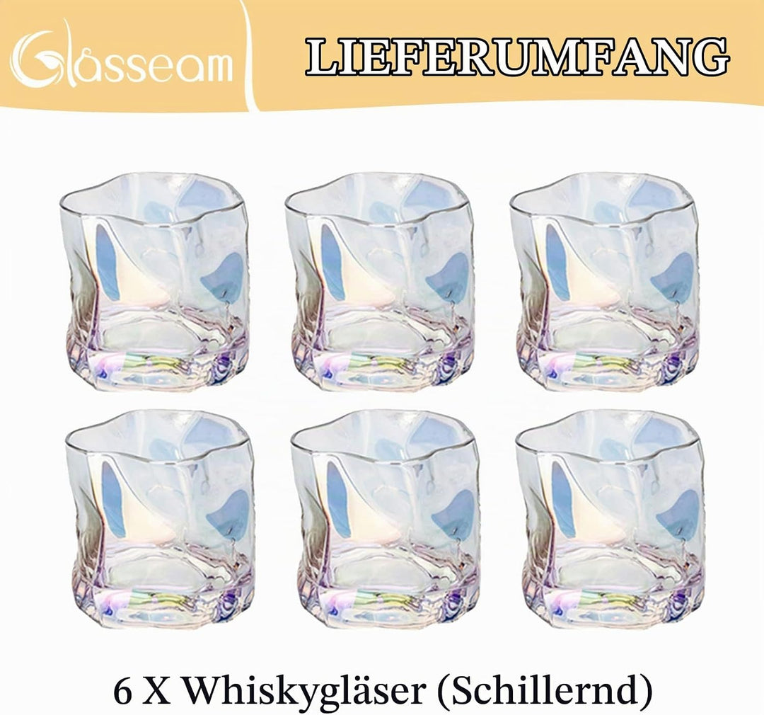 Whiskey Gläser Set Whisky Glas: 6 Stück Edel Rum Tumbler Weingläser Ohne Stiel Männer Papa Scotch Vo