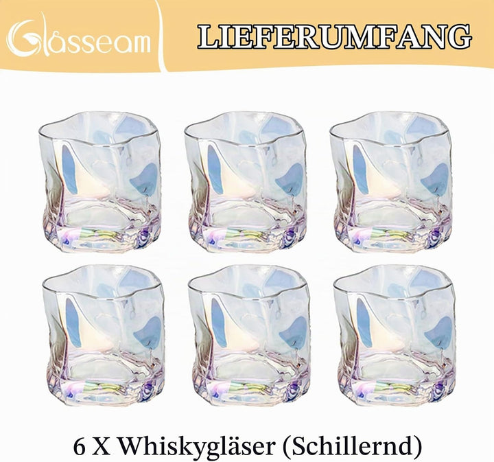 Whiskey Gläser Set Whisky Glas: 6 Stück Edel Rum Tumbler Weingläser Ohne Stiel Männer Papa Scotch Vo