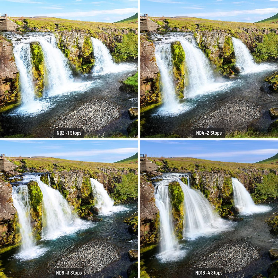 NEEWER 52mm ND Filter Set ND2 ND4 ND8 ND16, Objektivreinigungsstift, Filterbeutel, Graufilter Set, k
