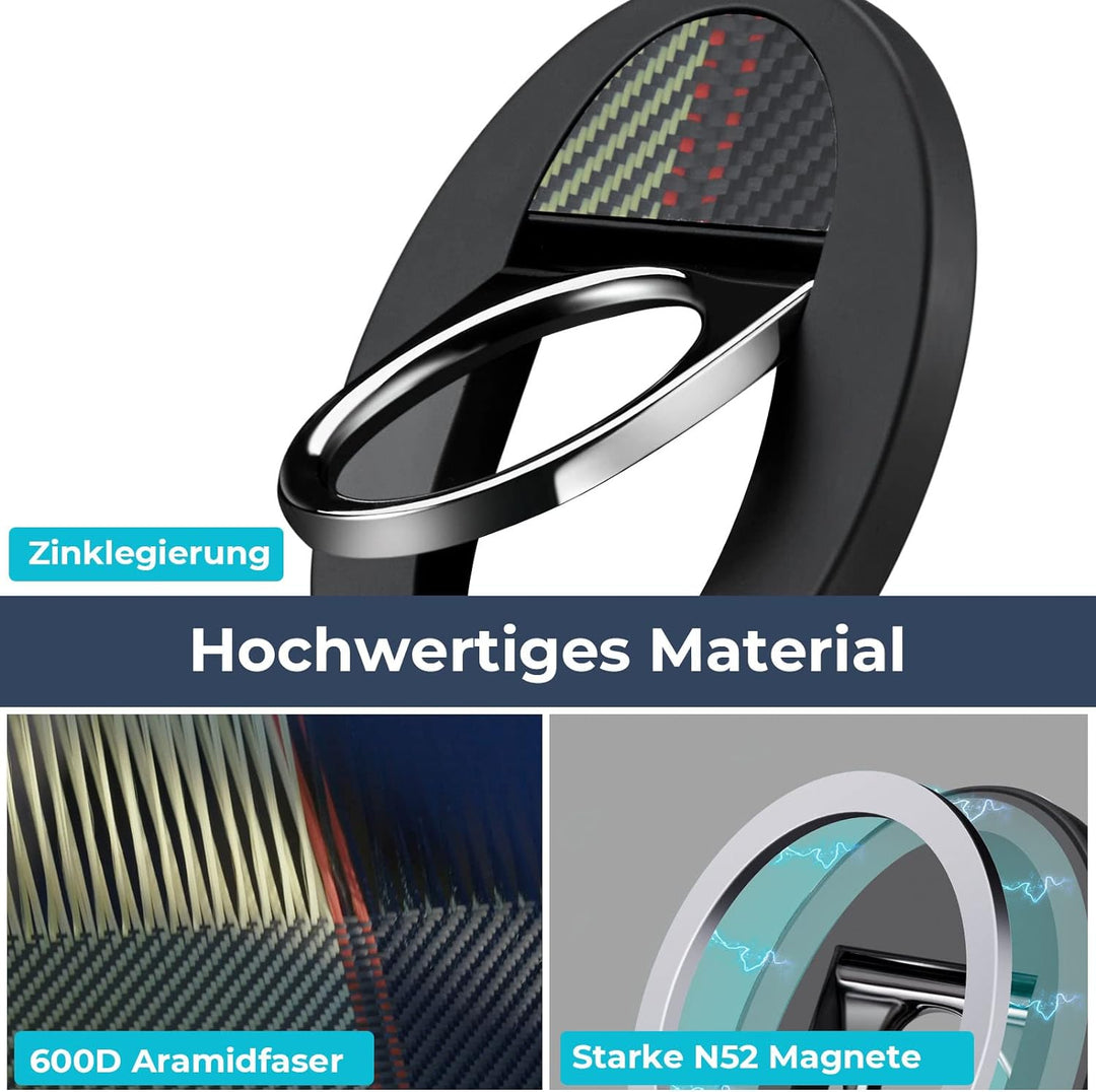 PITAKA Handy Ring Halterung Kompatibel mit Magsafe Magnetischer Griff Einstellbar Fingerhalter für i