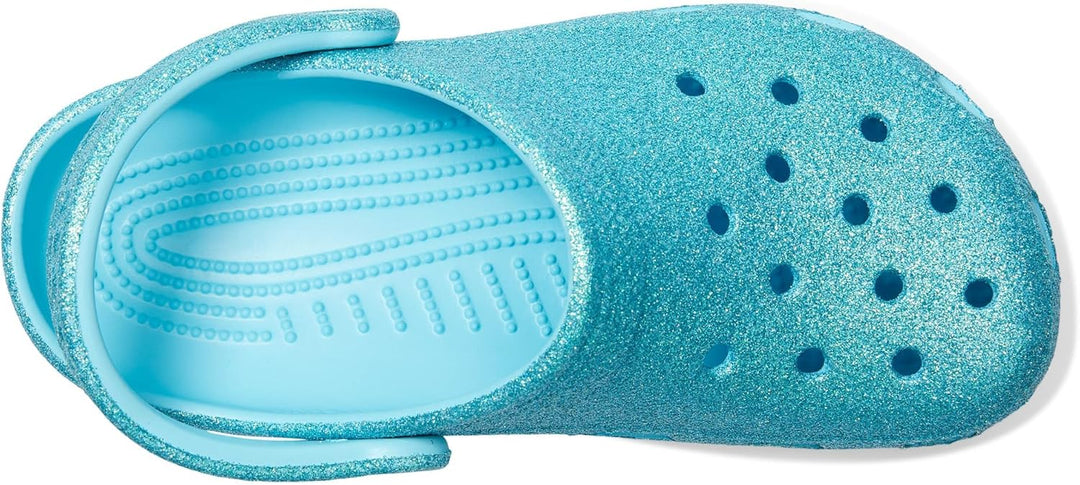 Crocs Unisex Kinder Classic Glitter Clog K Holzschuh 22.2 cm Getöntes Glas, 22.2 cm Getöntes Glas