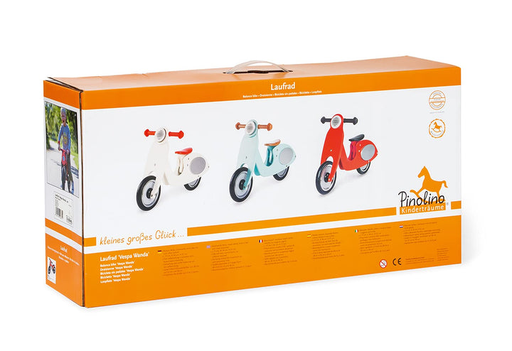 Pinolino Laufrad Vespa Wanda, Laufrad Holz, unplattbare Bereifung, Sattel 3-fach höhenverstellbar, f