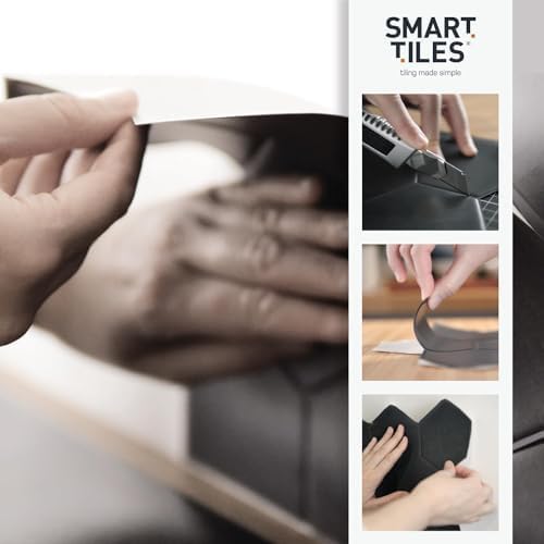 SMART TILES Fliesenspiegel zum Abziehen und Aufkleben – 5 Blatt à 29,4 x 21,3 cm – 3D-Klebefolie zum