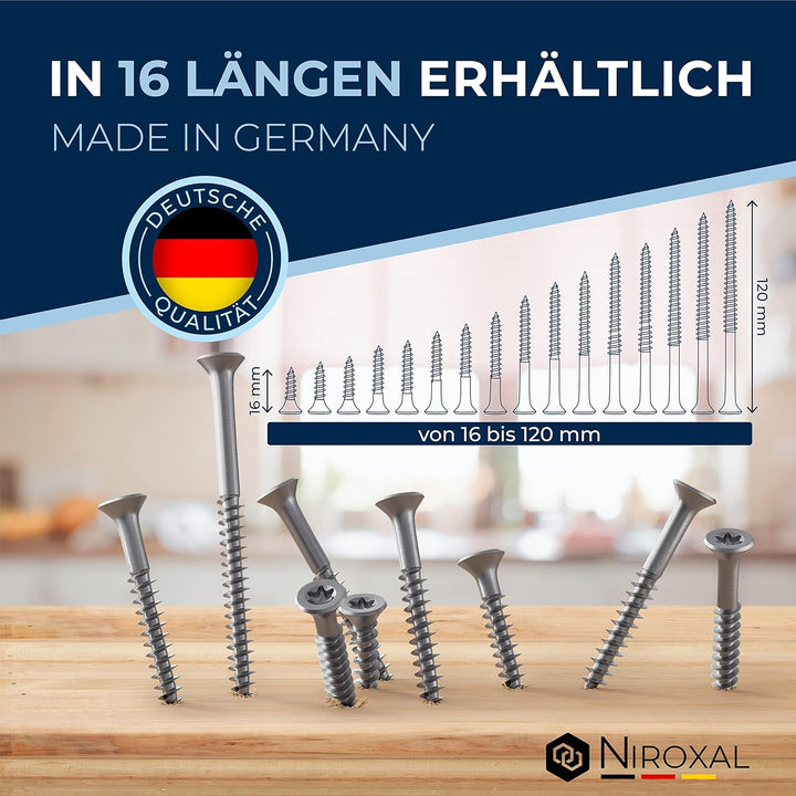Schrauben Torx Edelstahlschrauben 5x60 Edelstahl V2A rostfrei Spanplattenschrauben für Holz Teilgewi