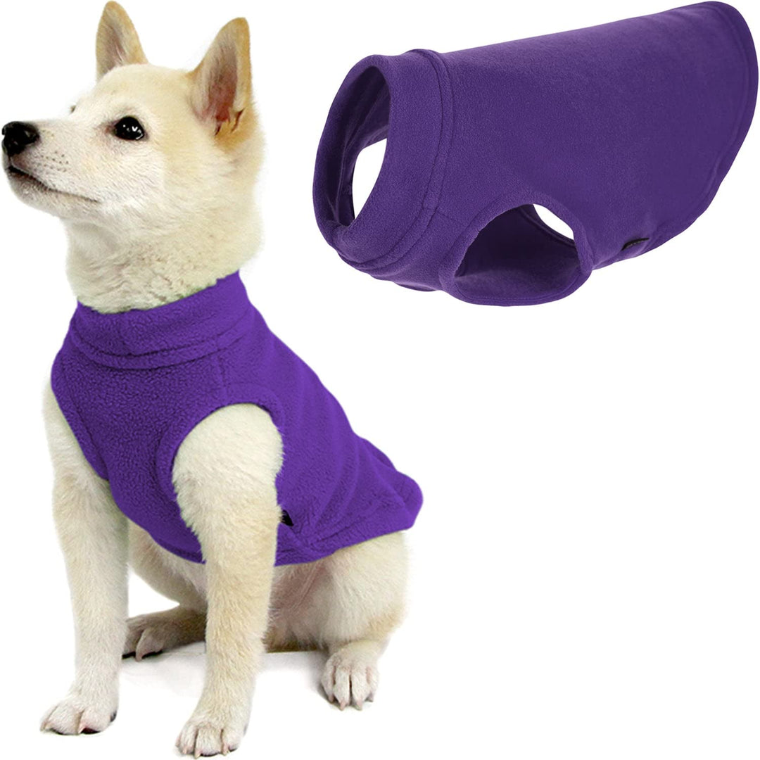 Gooby - Stretch Fleece Vest, Pullover Fleece Vest Jacket Sweater for Dogs, Violet, Medium violett Me