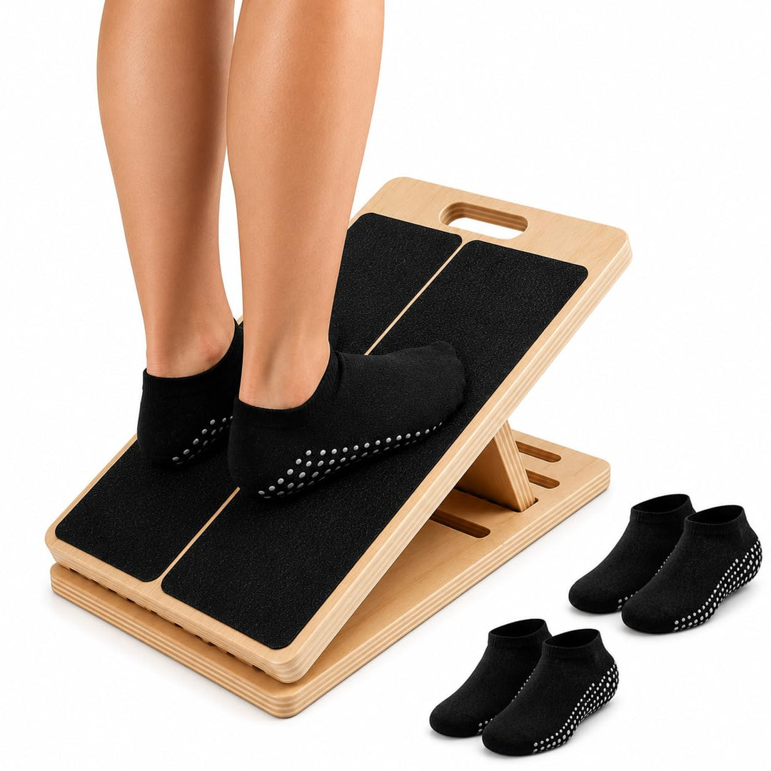 2025 Neu Portable Wooden Slant Board Mit Griff,Einstellbarer Anti-Rutsch Geneigte Schrägbrett(5 Wink