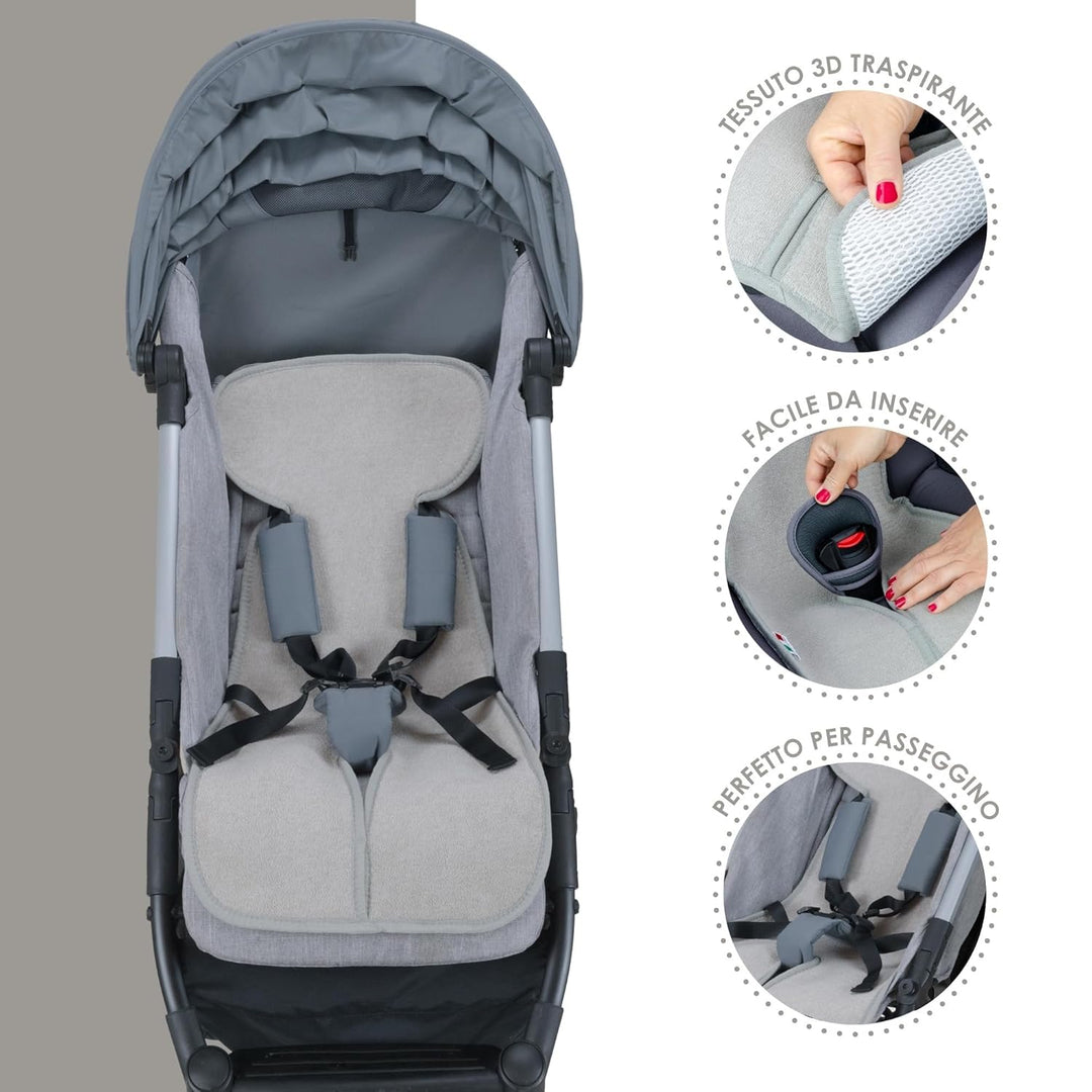 baby idea Universal-Kinderwagenbezug Sommer AIR MESH 3D mit atmungsaktivem, erfrischendem und antiba