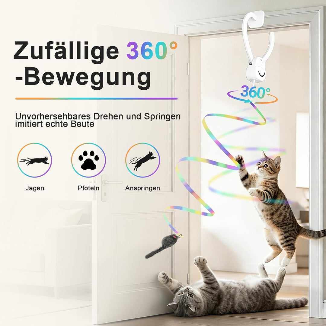 Interaktives Katzenspielzeug für Türrahmen, Automatisches Elektrisches Angelspielzeug mit 3 Ersatzan