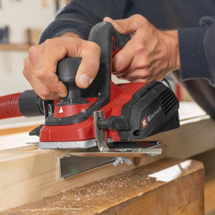 Einhell Elektrohobel TC-PL 800 (800 Watt, 82 mm Hobelbreite, bis 2 mm Spantiefe, Falztiefen-/Paralle