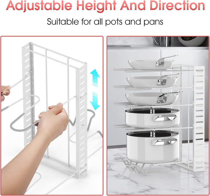 G-TING Topfständer, 8 Ebenen, Töpfe und Pfannen-Organizer zum Ordnen und Aufbewahren in der Küche, v