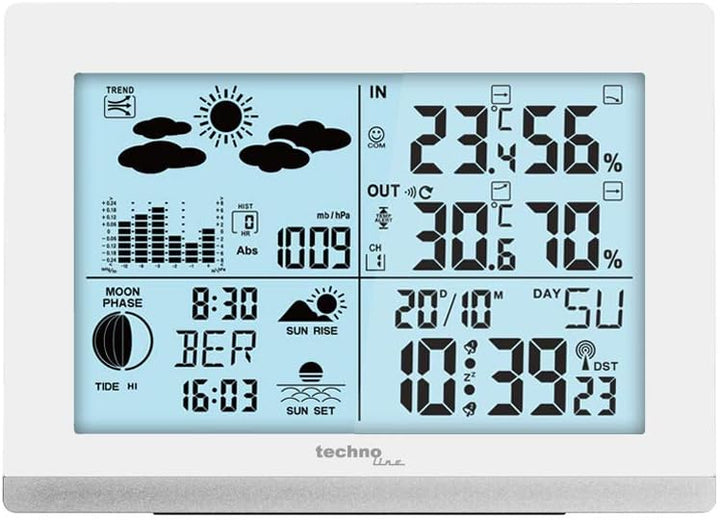 Technoline WS6762weiss Funkwetterstation WS6762 mit Aussensender + TXCOVER, weiss Bundle mit Wetters