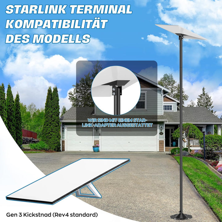 Starlink Gen 3 Halterung IMAYCC 7.9 FT Verstellbare Starlink Gen 3 Pole Mount Kit mit Starlink Gen 3