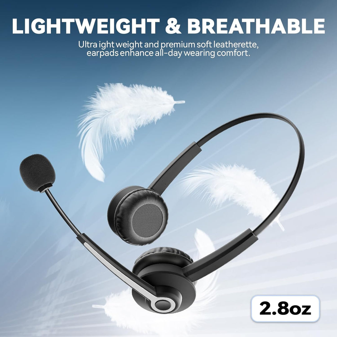 Wantek 3,5mm PC Headset mit Mikrofon Noise Cancelling, Telefon Headset, Kopfhörer Handy Klinke für L