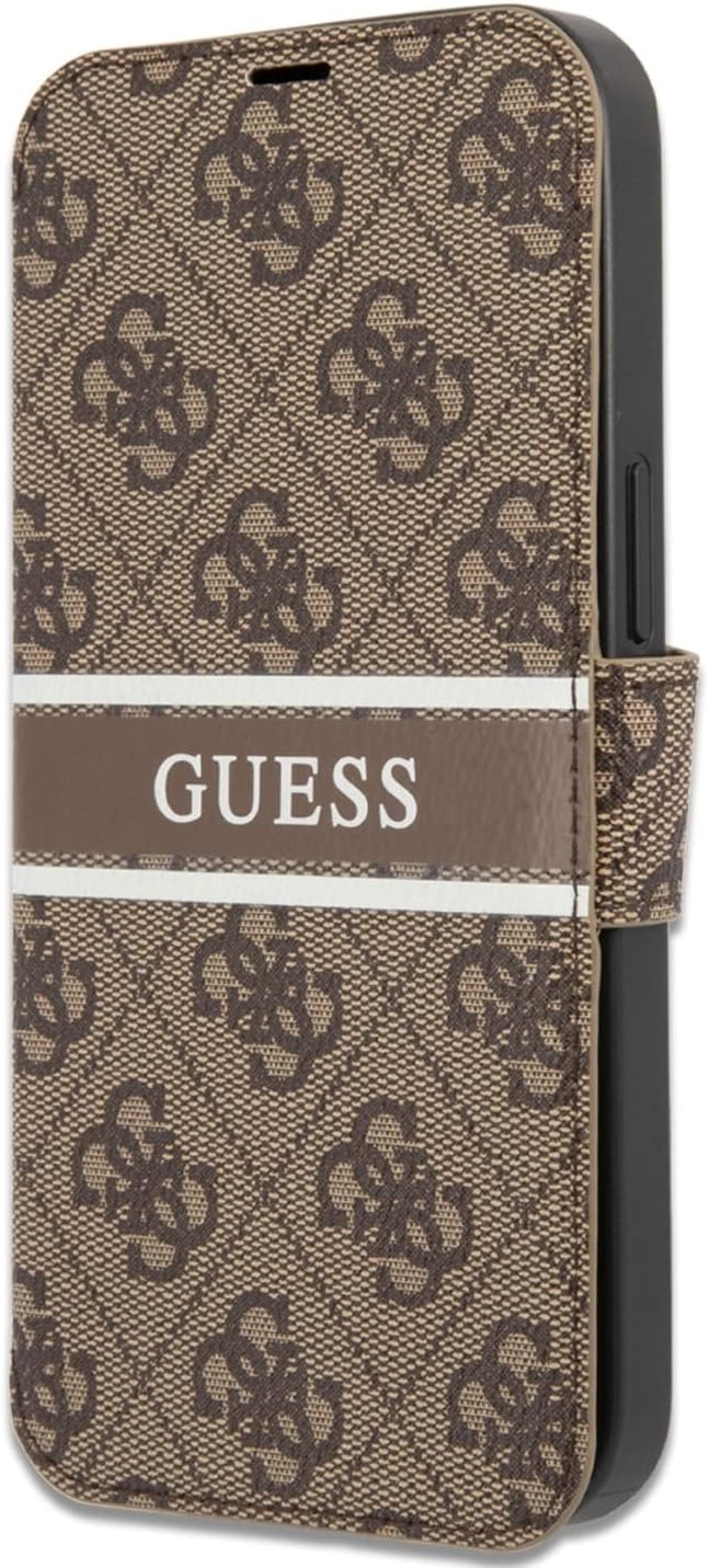 Guess Book Case 4G Stripe Hülle für iPhone 13 Pro, GUBKP13L4GDBR, Braun Brown, Brown