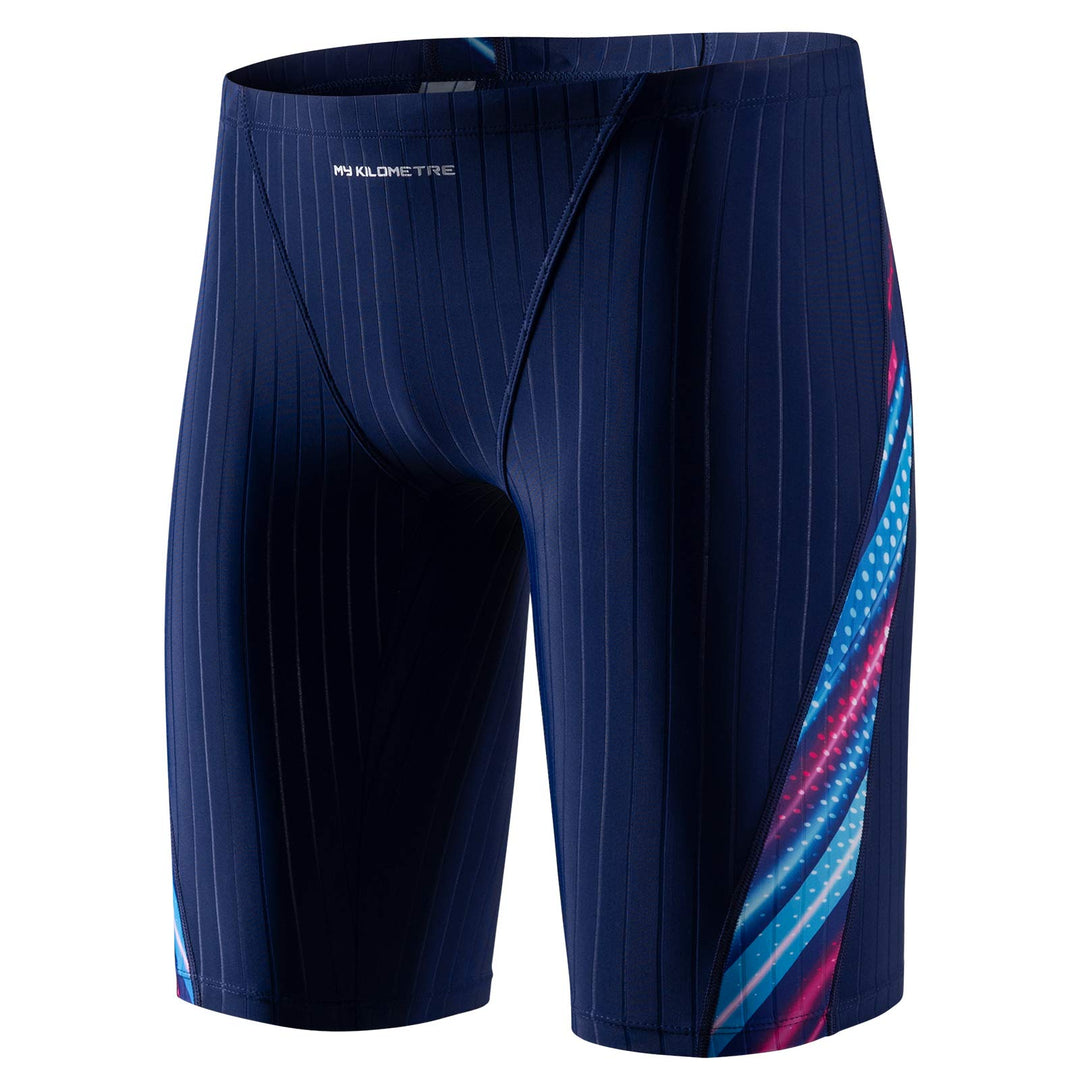 MY KILOMETRE Herren Jammers Lang Badehose Schwimmen Badeanzug Jammer Blau Neon S, Blau Neon S