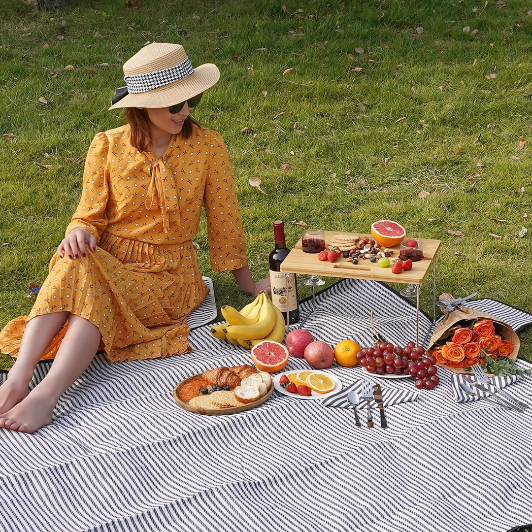 Weidenkorb Picknickkorb für 2 Personen Picknickset, Weidenkorb Service Geschenkset mit Bambus Weinti