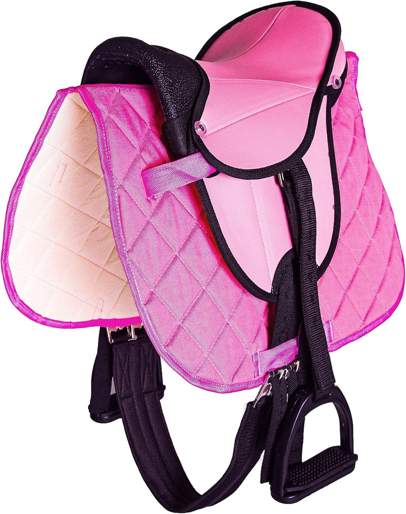 PFIFF 103106 Sattelset für Shettys oder Holzpferde, Komplettset, Kindersattel, Pink, Pink