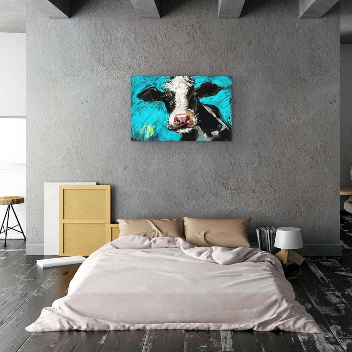 Startonight Bilder Süsse Kuh, Leinwandbilder Moderne Kunst, Tiere Wanddeko Kunstdrucke, Wandbilder 6