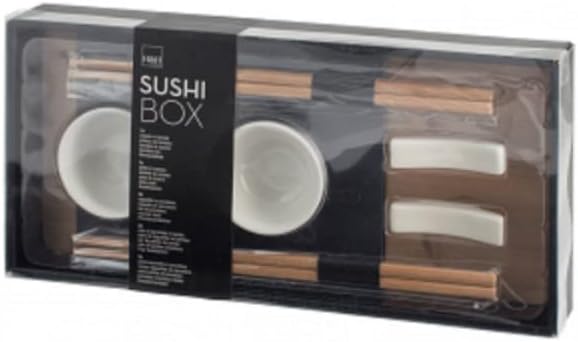 H&H 50489 Sushi Schiefer und Bambus, 14 x 30 cm, 10 Stück