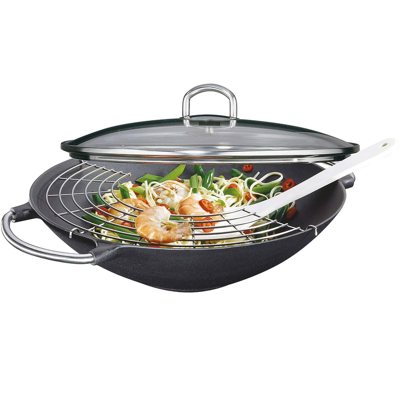 Küchenprofi Wok Set, Aluguss, 36 cm, 0410001036