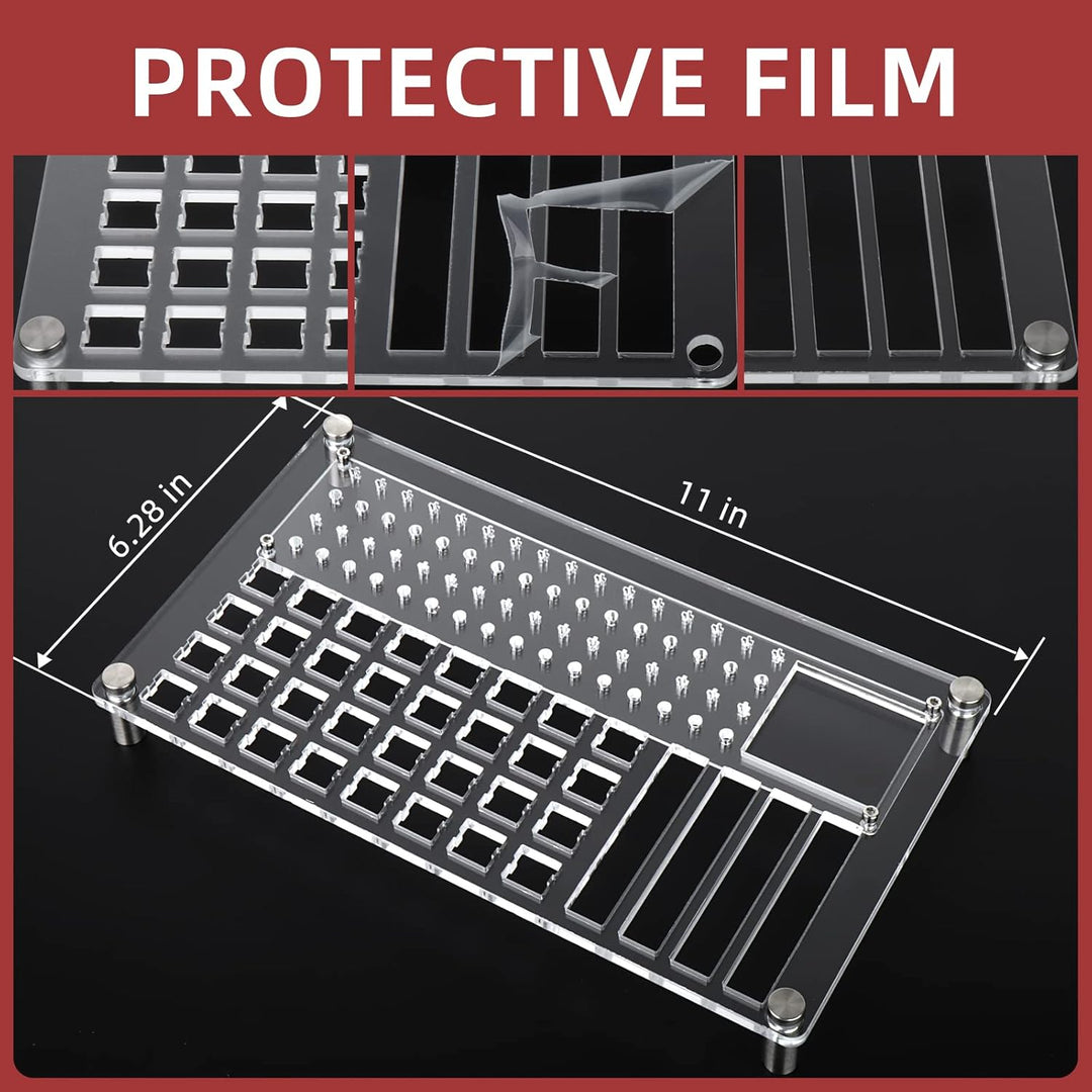 RUNJRX Acryl-Schmierstation für 32 Schalter, Tastatur-Schmierset, Schalteröffner, Schalter-Schmiermi