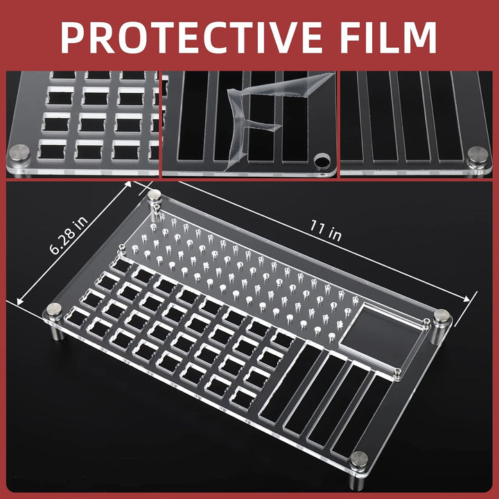 RUNJRX Acryl-Schmierstation für 32 Schalter, Tastatur-Schmierset, Schalteröffner, Schalter-Schmiermi