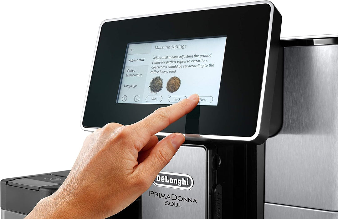 De'Longhi ECAM610.75.MB Primadonna Soul Bean to Cup, Metall, silberfarben/schwarz